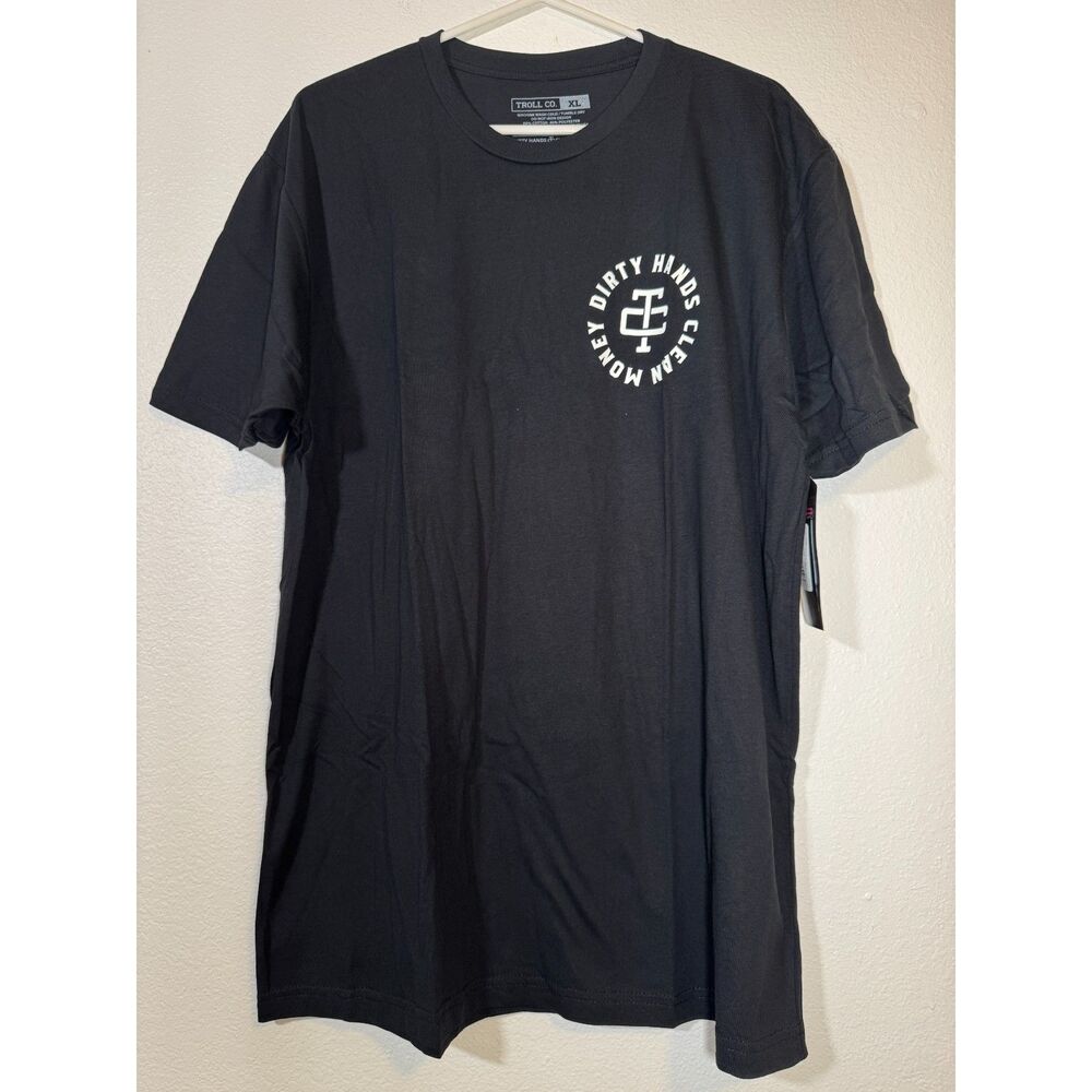 NWT Troll Co Dirty Hands Clean Money Wrenches Short Sleeve Tee Mens XL Black - Picture 4 of 5